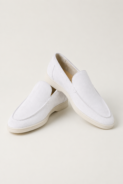 The Soriano Suede Loafer White