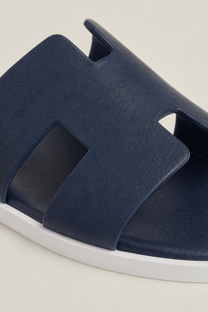 The Soriano Leather Sandal Blue/White