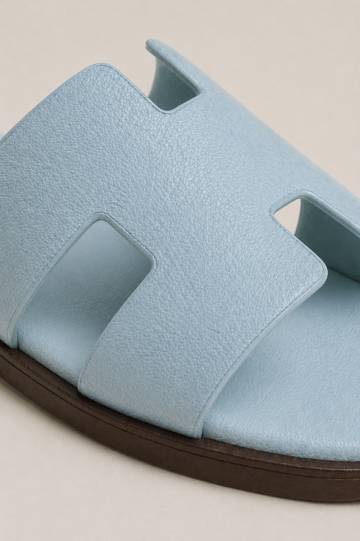 The Soriano Leather Sandal Baby Blue