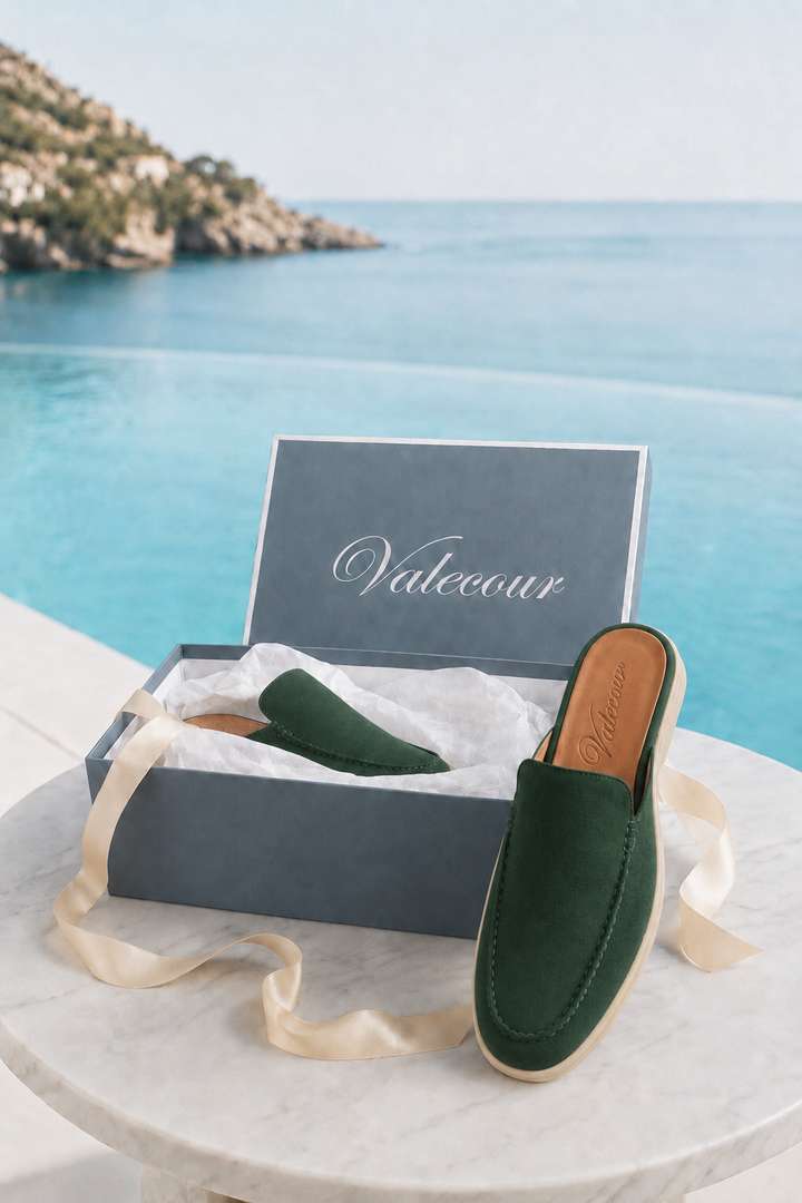 The Soriano Milano Suede Mule — Forest Green