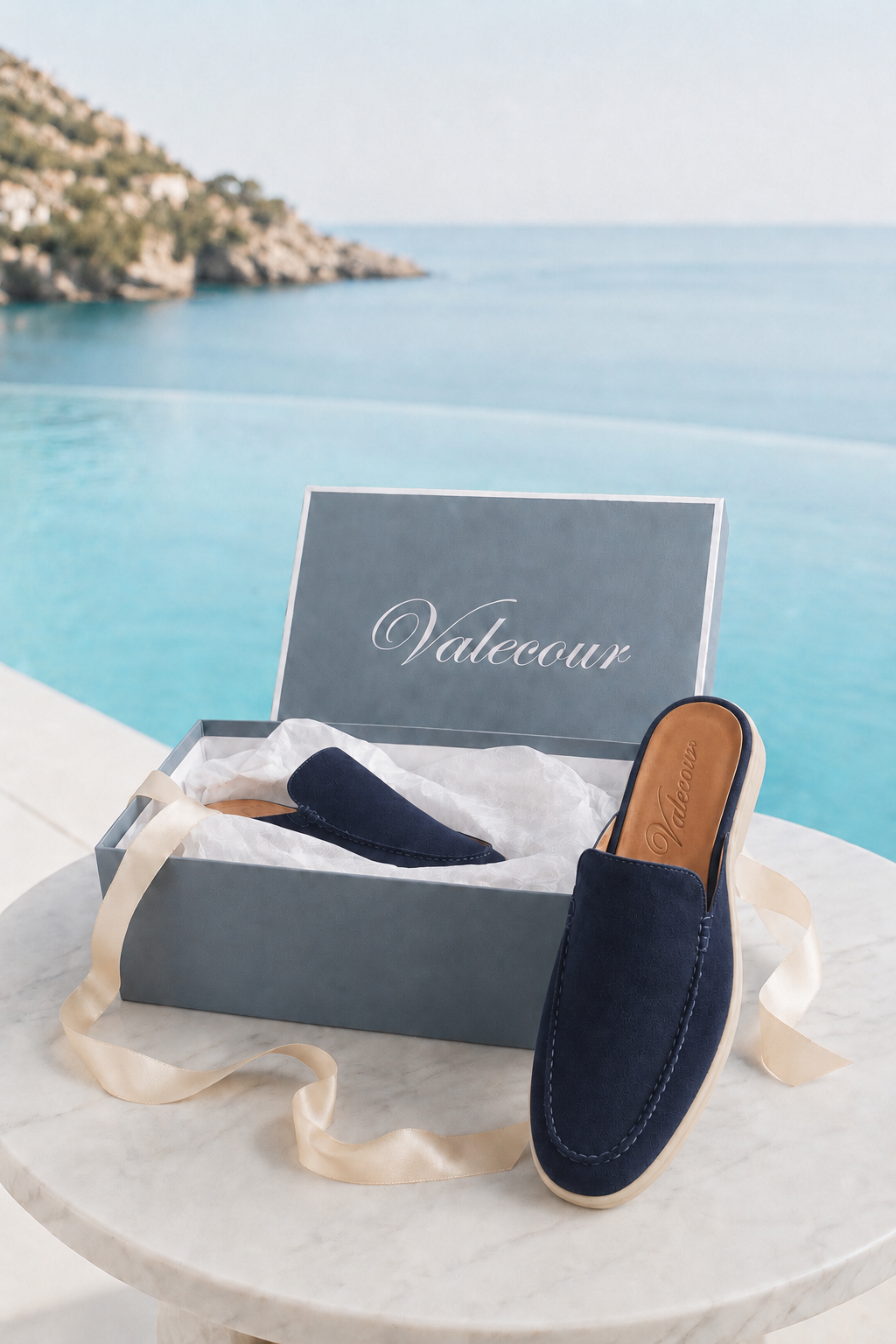 The Soriano Milano Suede Mule — Navy