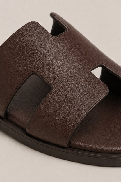 The Soriano Leather Sandal Dark Brown