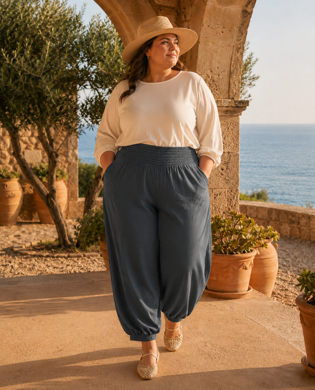 The Riviera Comfort balloon Pants – Charcoal