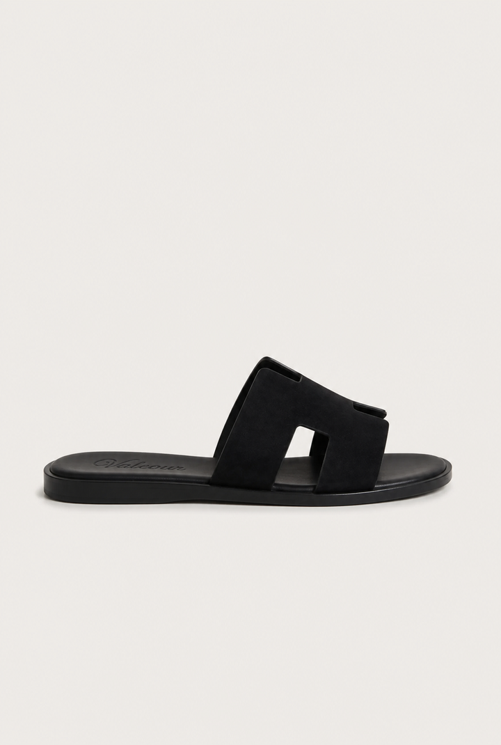 The Soriano Suede Sandal Black
