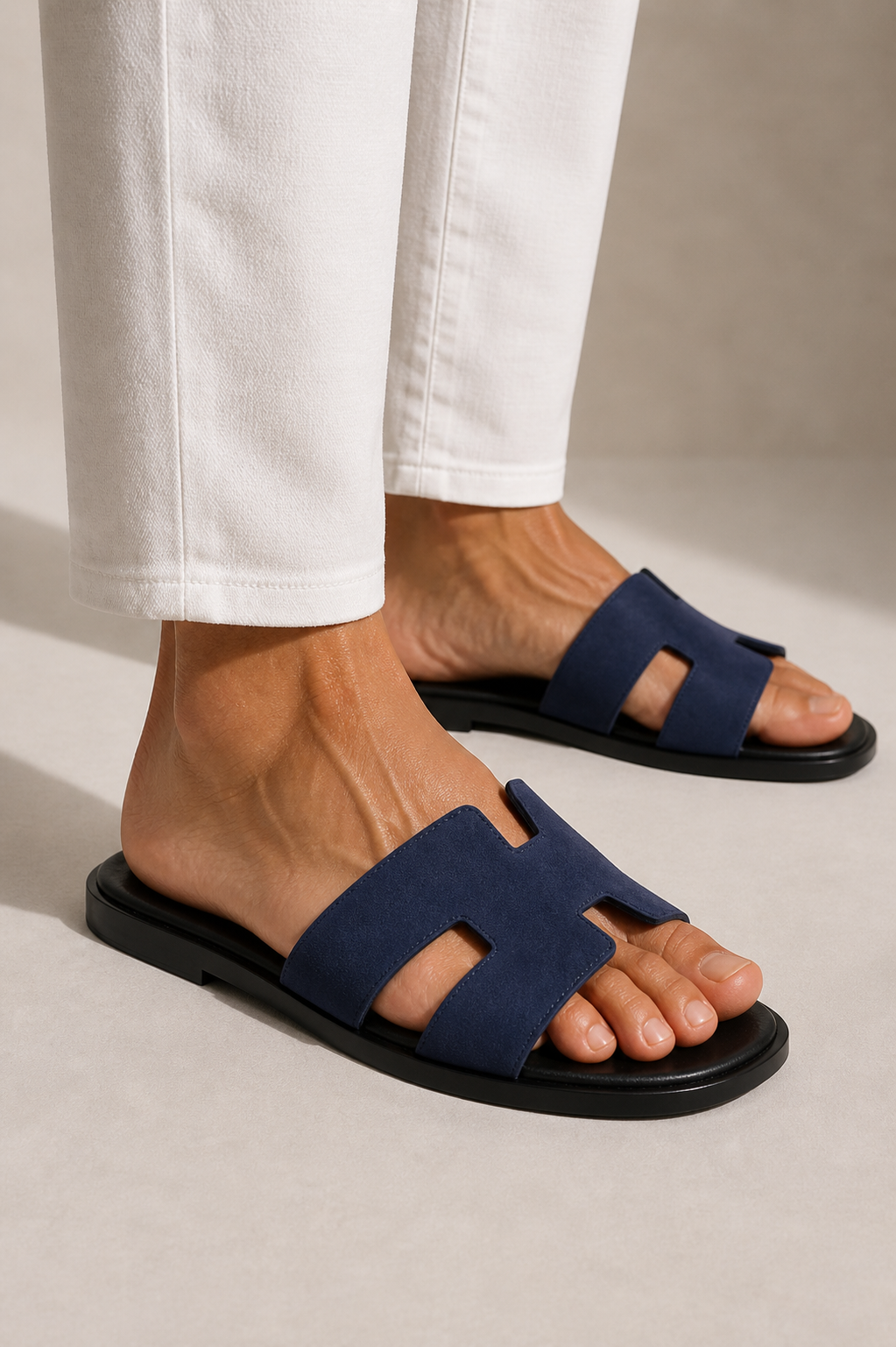 The Soriano Suede Sandal Navy