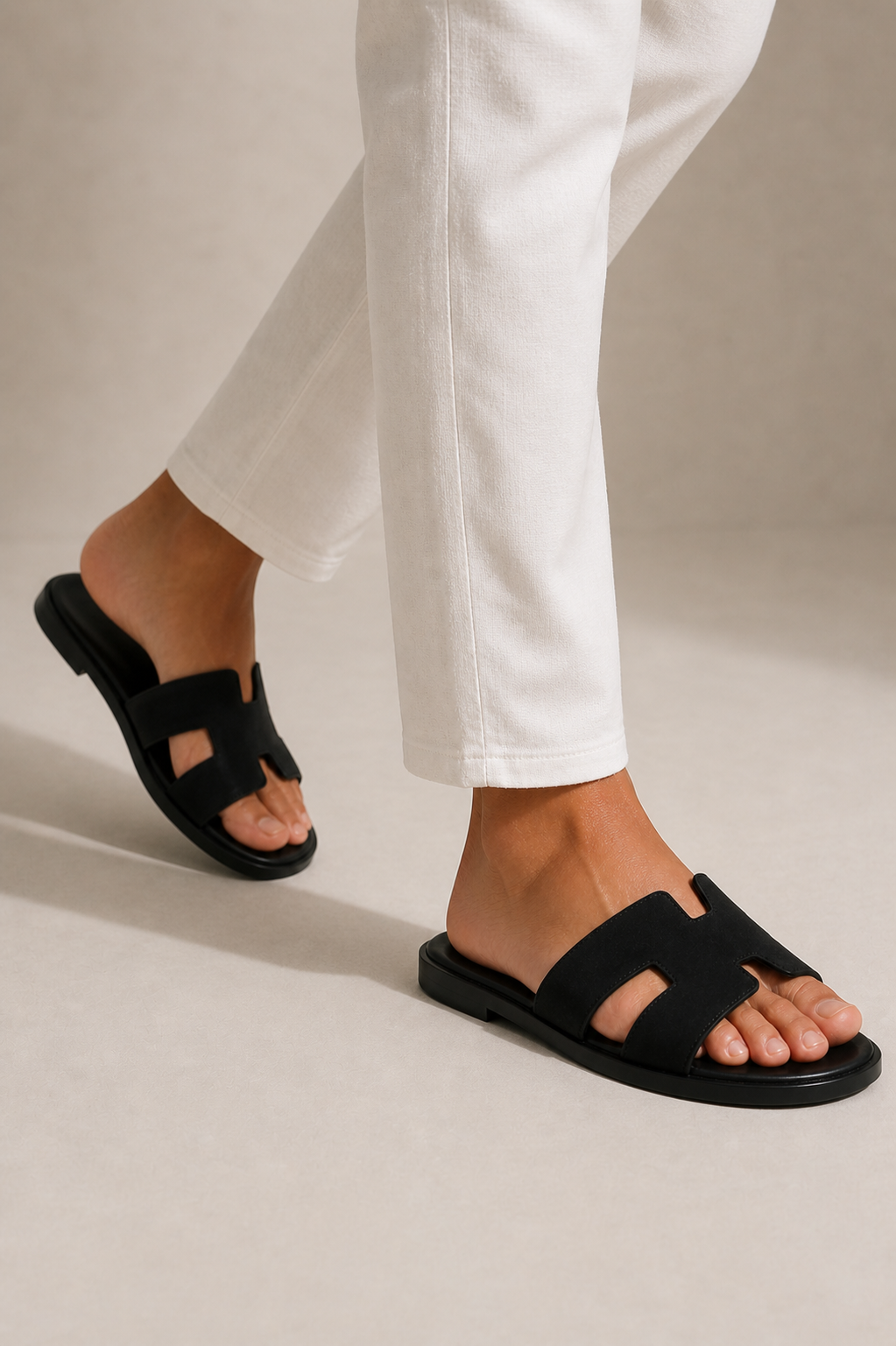 The Soriano Suede Sandal Black
