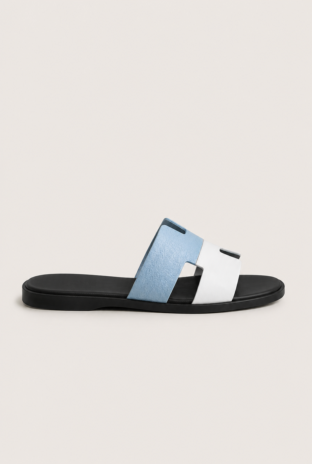 The Soriano Leather Sandal Light Blue/White