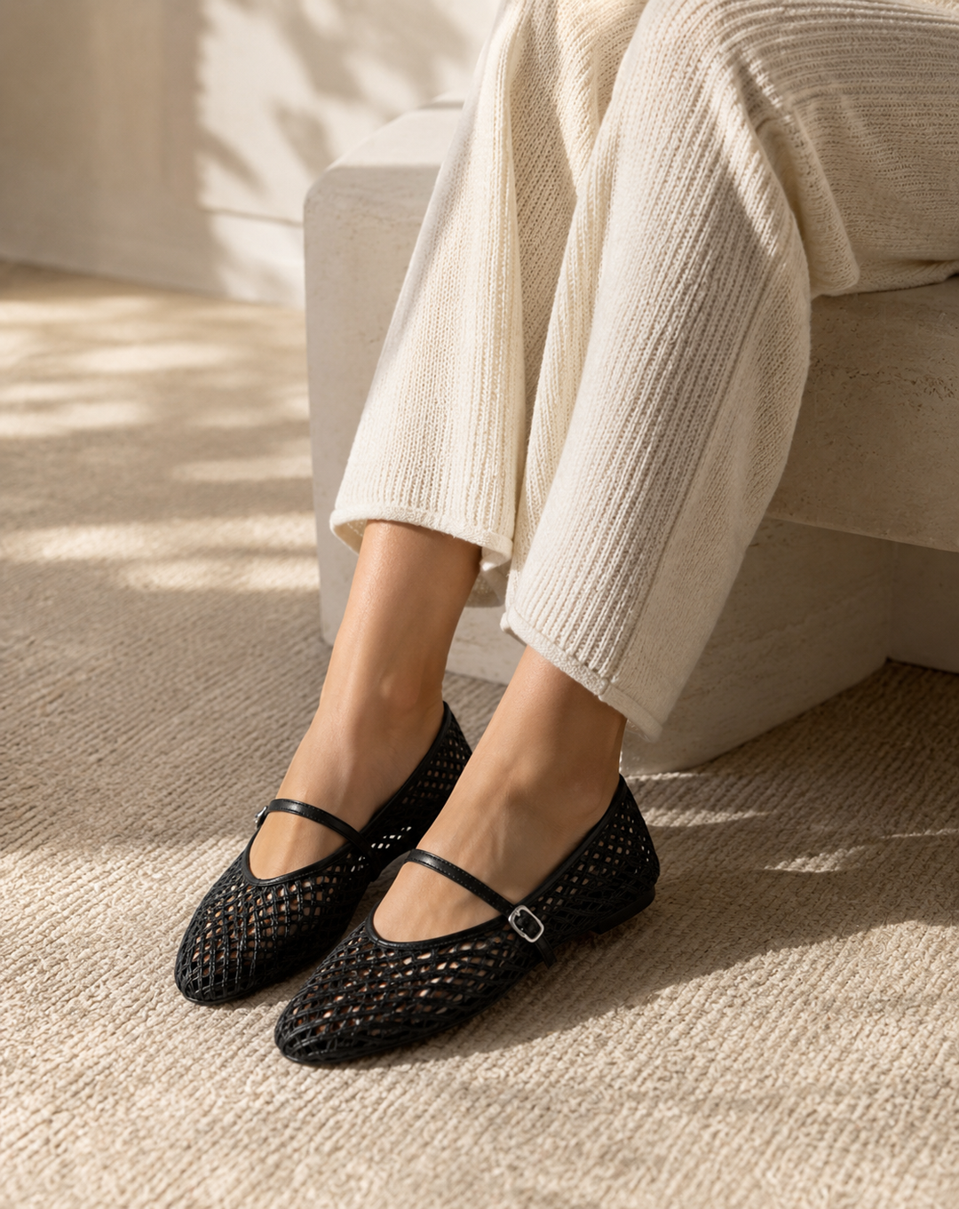 The Soriano Woven Mesh Ballet Flat