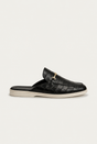 The Soriano Amalfi Croco Mule — Gloss Black