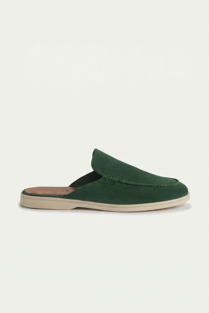 The Soriano Milano Suede Mule — Forest Green