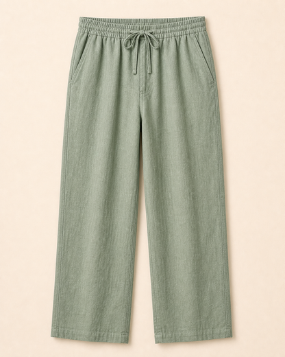 The Riviera Linen-Blend Drawstring Trouser