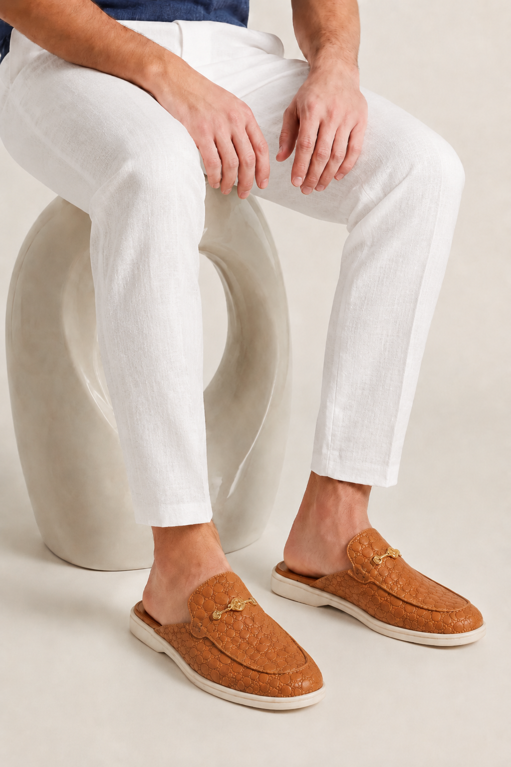 The Soriano Amalfi Croco Mule — Terracotta