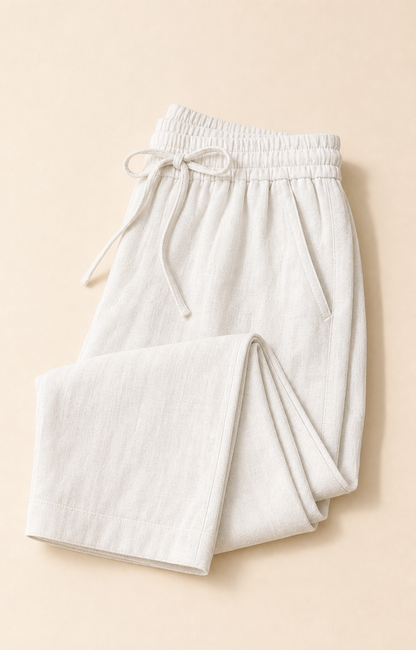 The Riviera Linen-Blend Drawstring Trouser