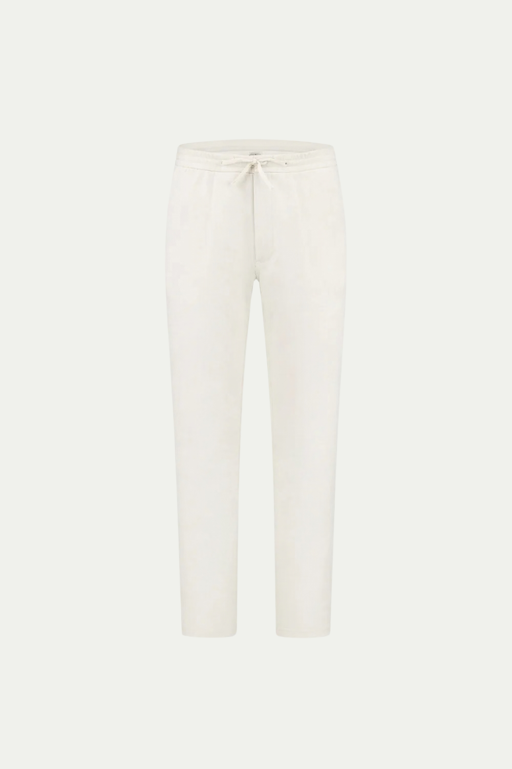 The Soriano Linen Drawstring Trousers White front view