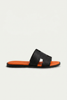 The Soriano Leather Sandal Orange/Black