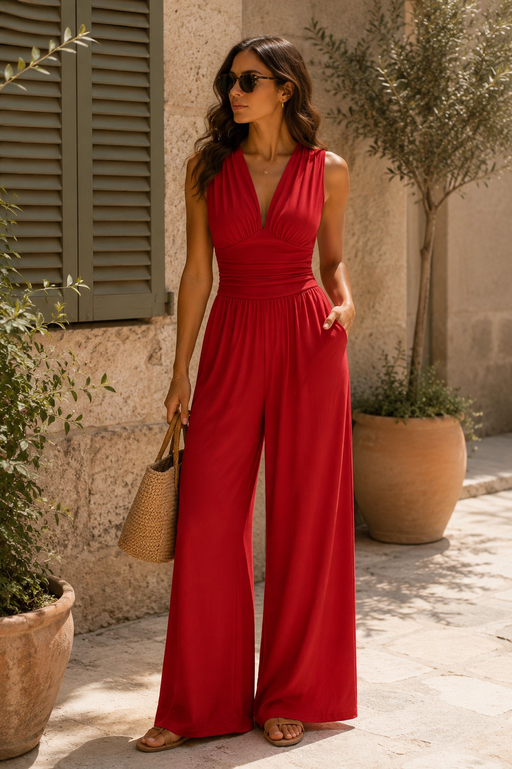 The Soriano V-Neck Jumpsuit