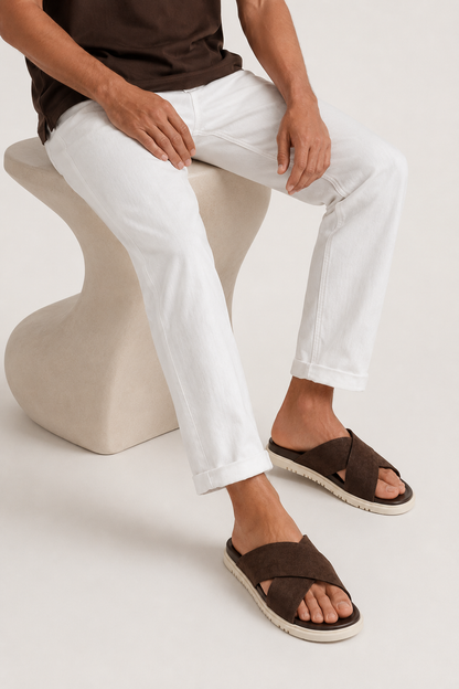 Soriano Crossover Slide Dark Brown