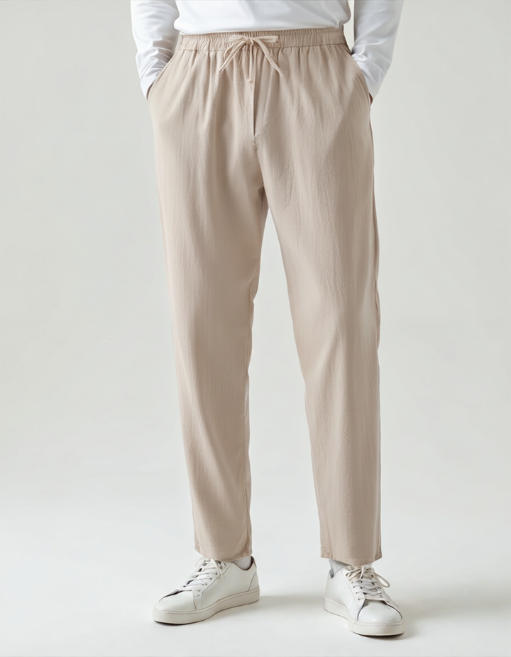 The Soriano Linen Pantalon - Beige - Front