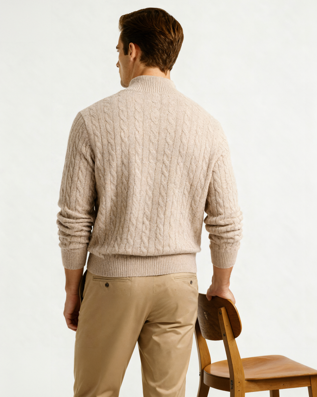 The Soriano Cashmere Woven Half Zip
