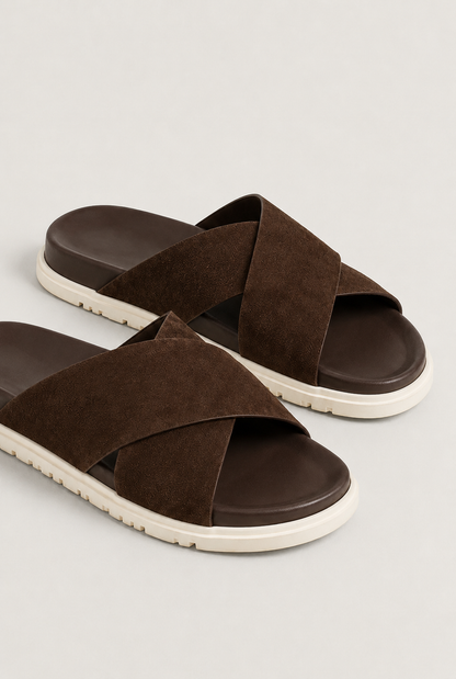 Soriano Crossover Slide Dark Brown