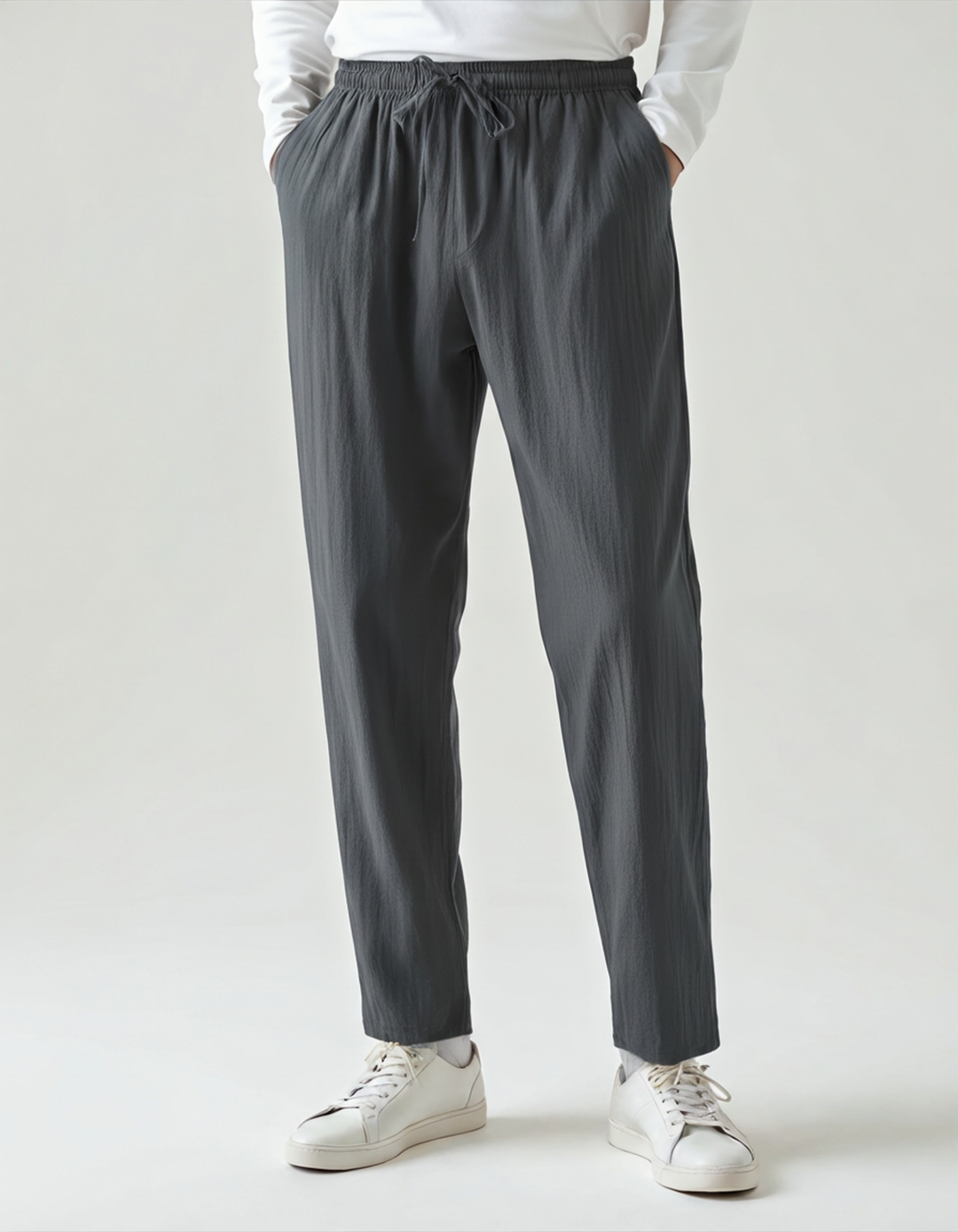 The Soriano Linen Pantalon - Green - Front