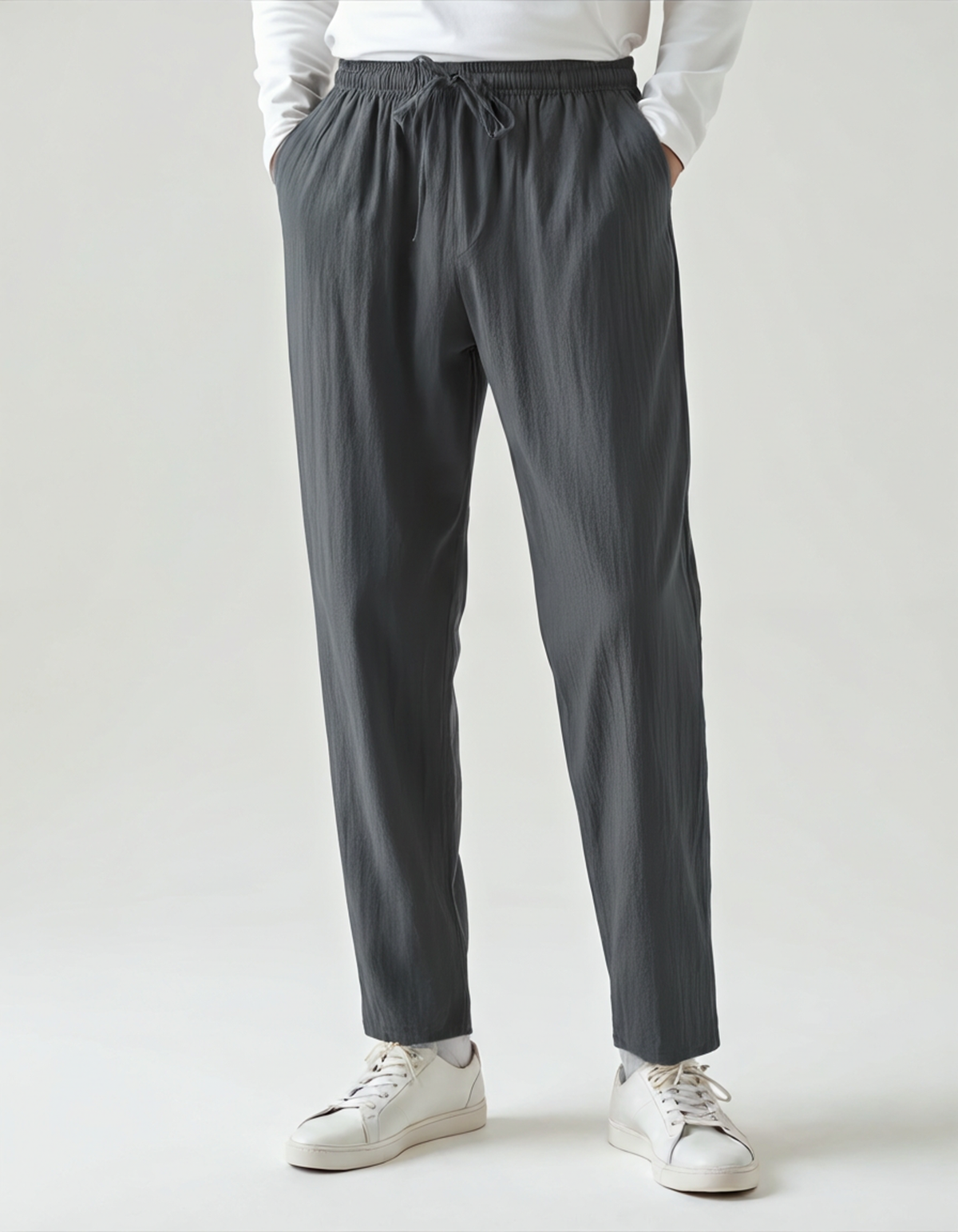 The Soriano Linen Pantalon - Green - Front