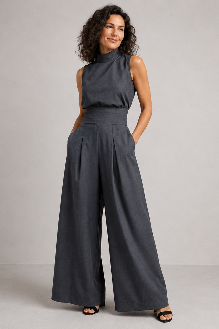 The Portofino Jumpsuit in Graphite