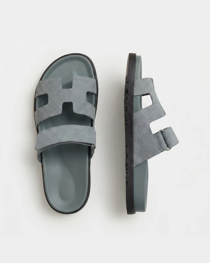 Soriano Taormina Suede Sandal Pietra