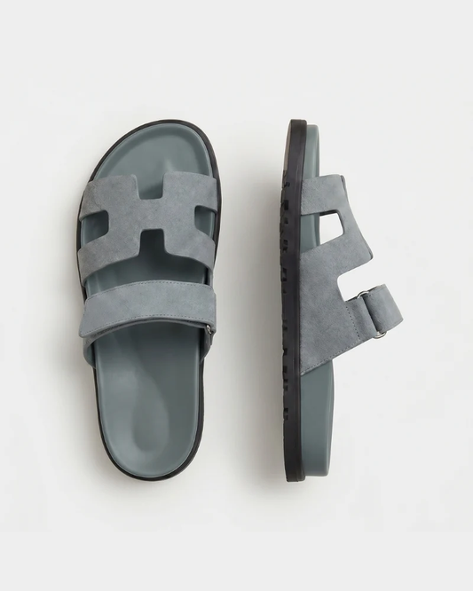 Soriano Taormina Suede Sandal Pietra