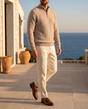 The Soriano Cashmere Woven Half Zip