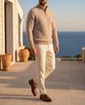 The Soriano Cashmere Woven Half Zip