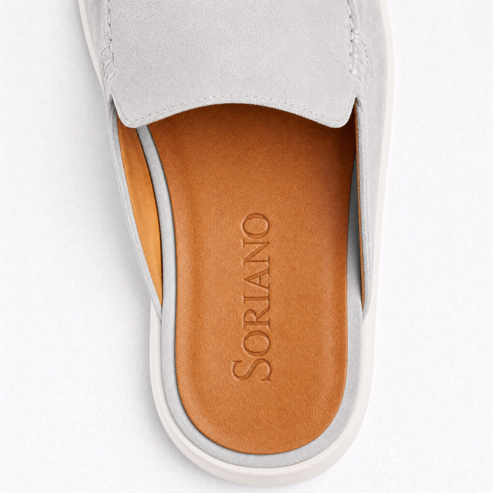 The Soriano Milano Suede Mule — White