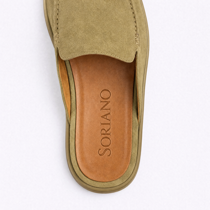 The Soriano Milano Suede Mule — Olive