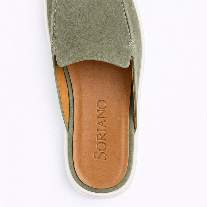 The Soriano Milano Suede Mule — Sage