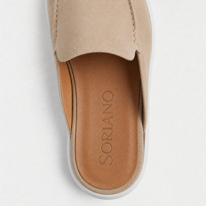 The Soriano Milano Suede Mule — Beige