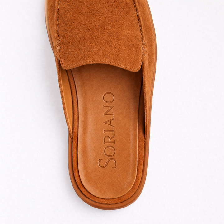 The Soriano Milano Suede Mule — Tan