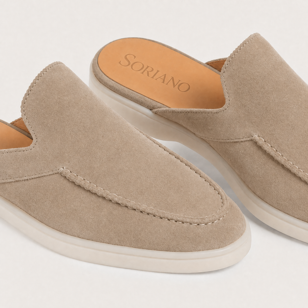 The Soriano Verona Moc-Toe Mule — Stone
