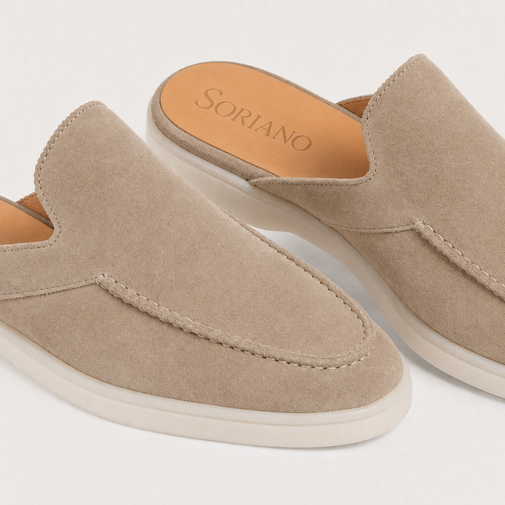 The Soriano Verona Moc-Toe Mule — Stone