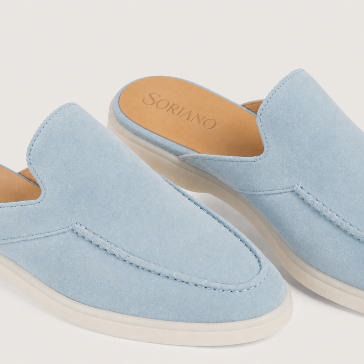 The Soriano Verona Moc-Toe Mule — Sky