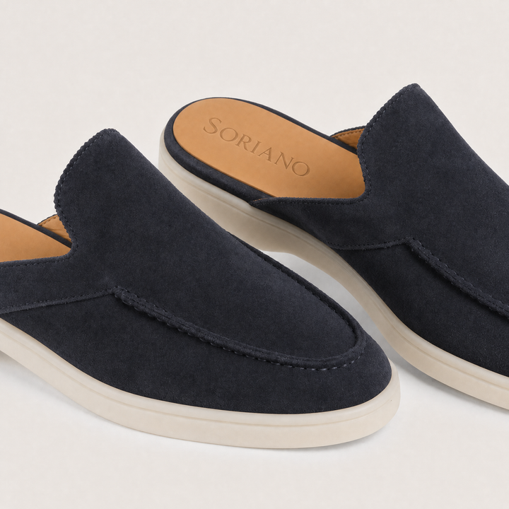 The Soriano Verona Moc-Toe Mule — Navy