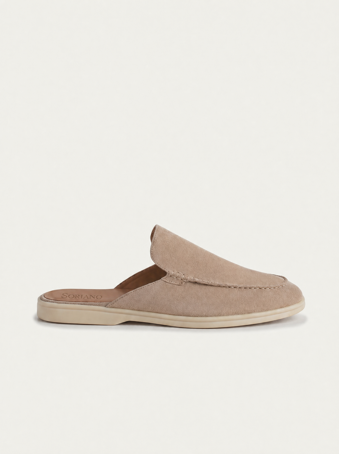 The Soriano Milano Suede Mule — Light Gray