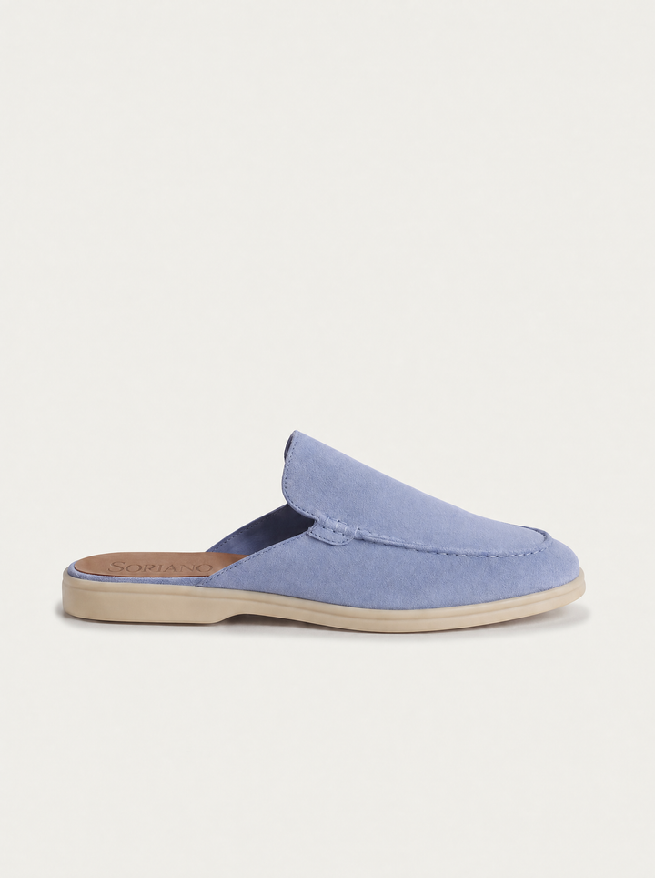 The Soriano Milano Suede Mule — Baby Blue