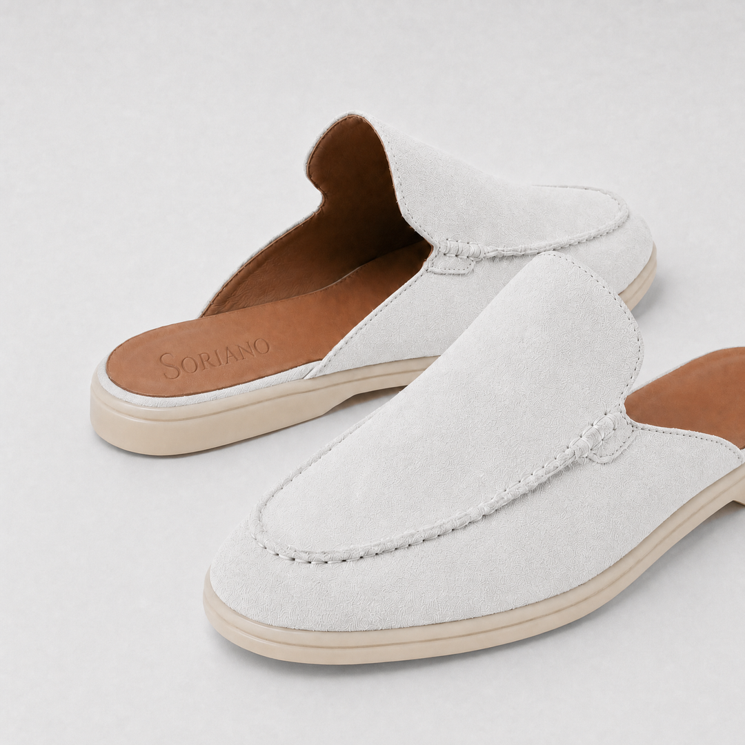 The Soriano Milano Suede Mule — White
