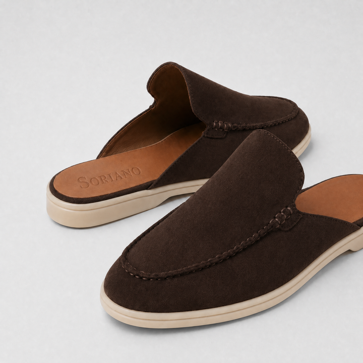 The Soriano Milano Suede Mule — Brown