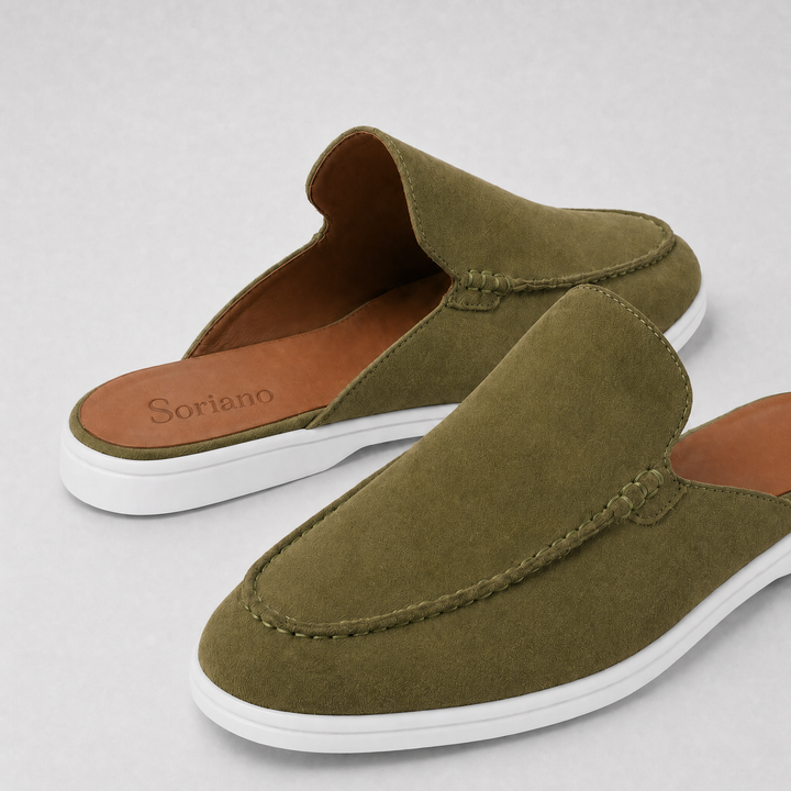 The Soriano Milano Suede Mule — Sage