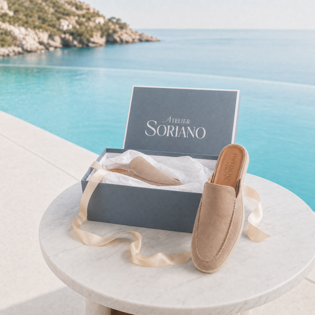 The Soriano Milano Suede Mule — Light Gray