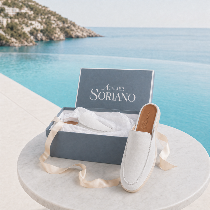 The Soriano Milano Suede Mule — White