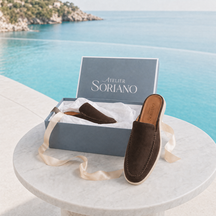 The Soriano Milano Suede Mule — Brown