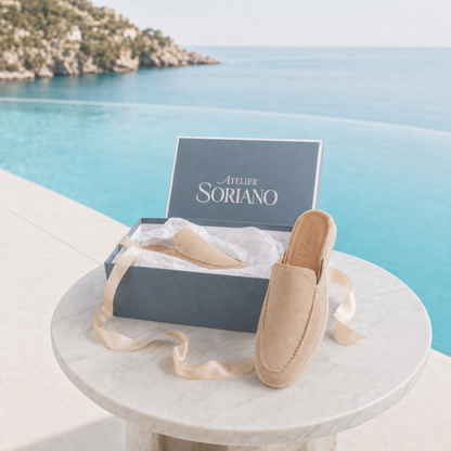 The Soriano Milano Suede Mule — Beige