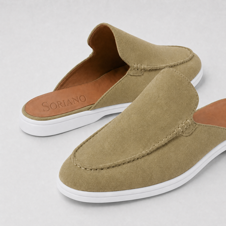 The Soriano Milano Suede Mule — Olive